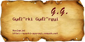 Gyürki Györgyi névjegykártya
